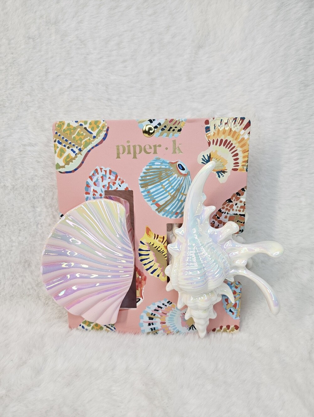Piper K Iridescent Pastel Shell Hair Claw Clips